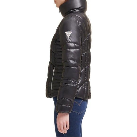 Guess Women's Black Puffer Jacket Size L - Picture 5 of 16